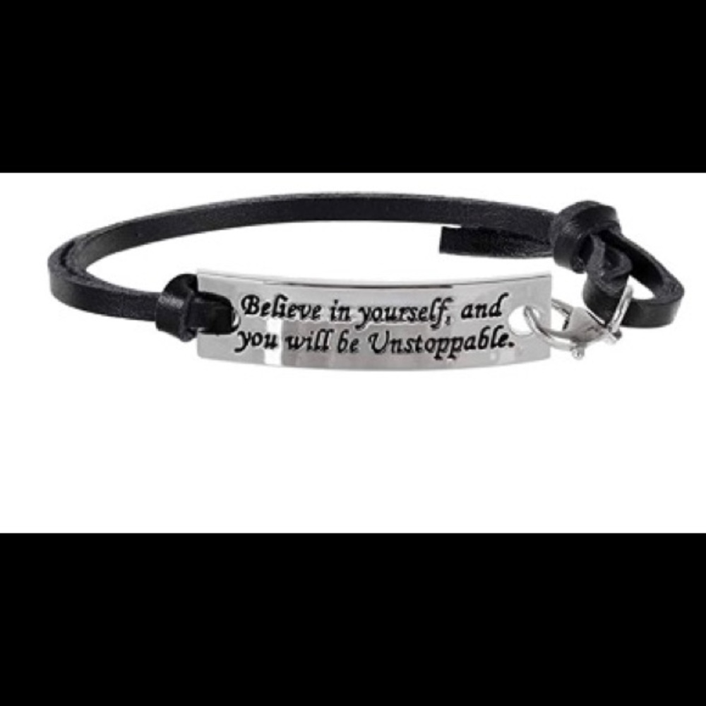 Inspirational Faux Leather Bracelet